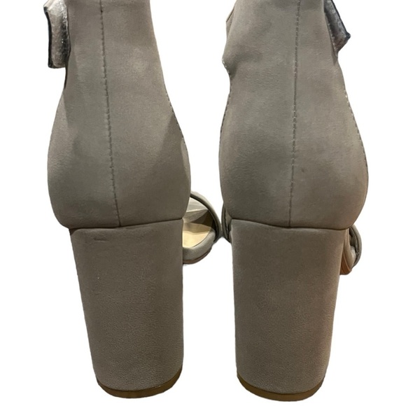 My Delicious Shoes Elton Heeled Sandal Taupe Grey Size 8 Faux Leather - Picture 7 of 11